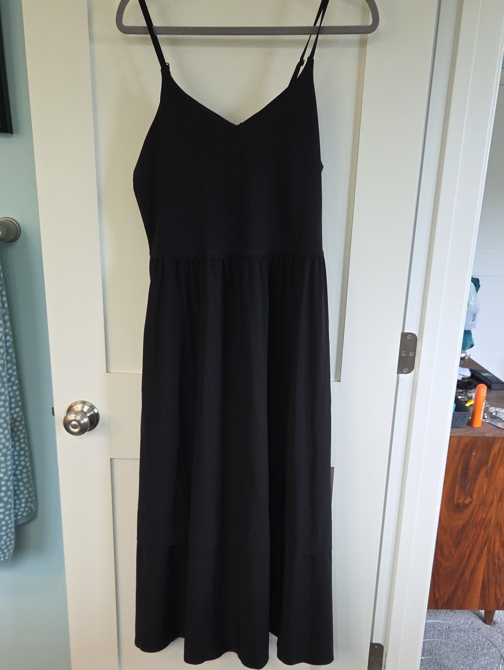 Athleta Black Spaghetti-Strap Maxi Dress